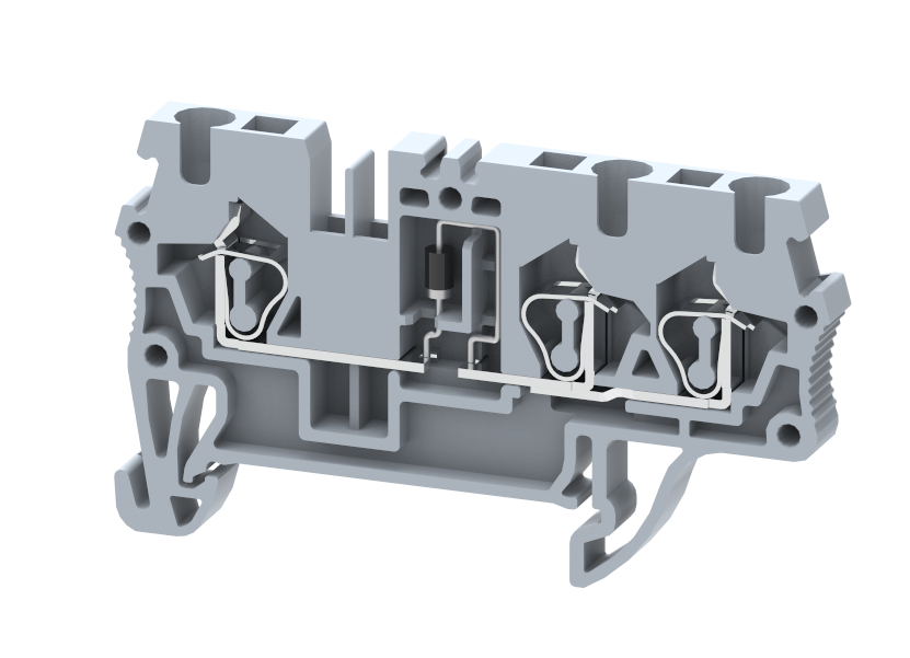 SQ2.5-1X2+D2 Terminal Blocks Spring Cage Connection Diode Terminal Blocks Manufacturer and Supplier in India – Elmex 
