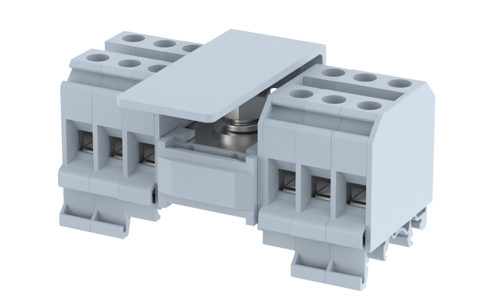 DBK1X6 Terminal Blocks 1 nut connection for IC & Screw clamp connection for OG Distribution Block Manufacturer and Supplier in India – Elmex 