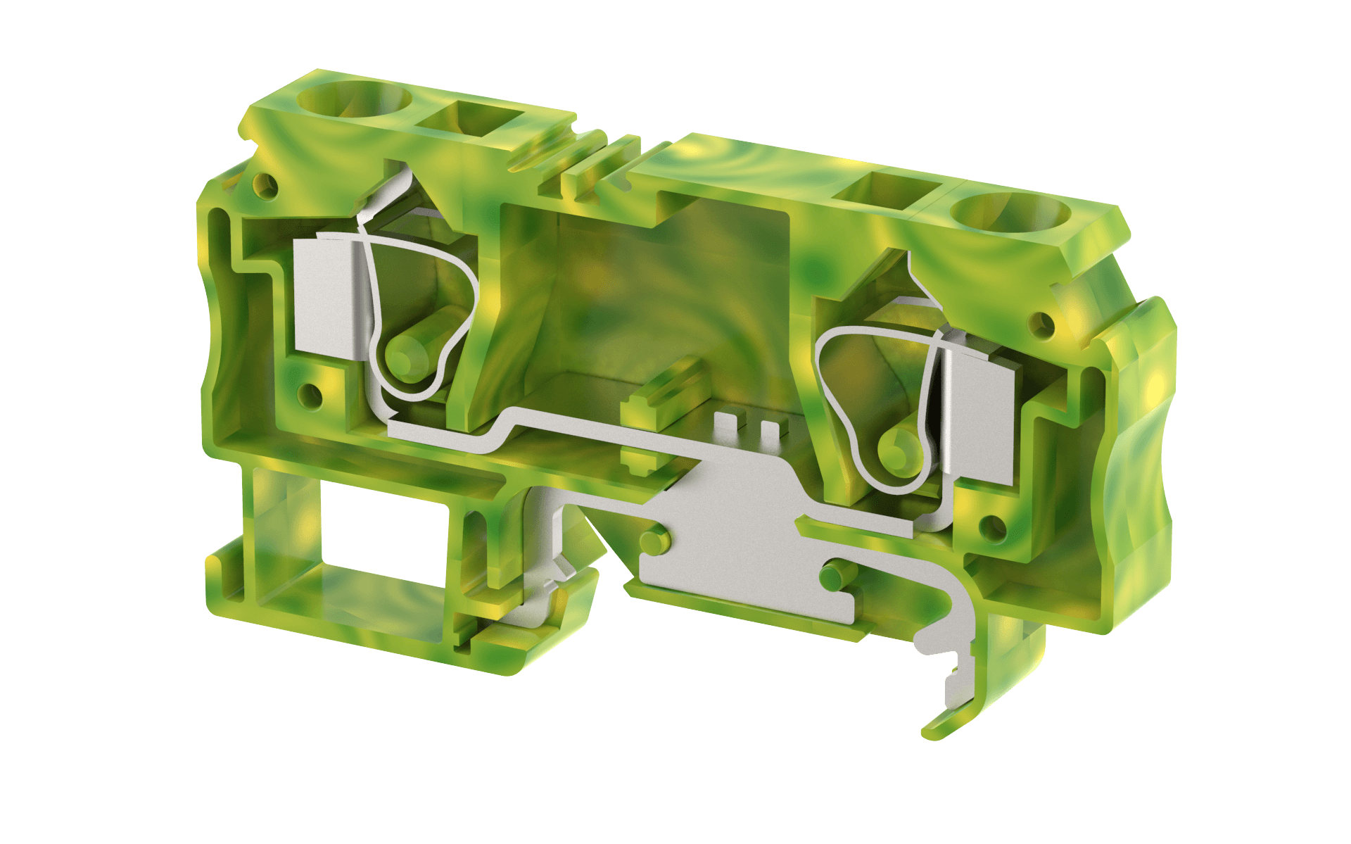 DSET10 Terminal Blocks Spring Cage Connection Ground Terminal Blocks Manufacturer and Supplier in India – Elmex 