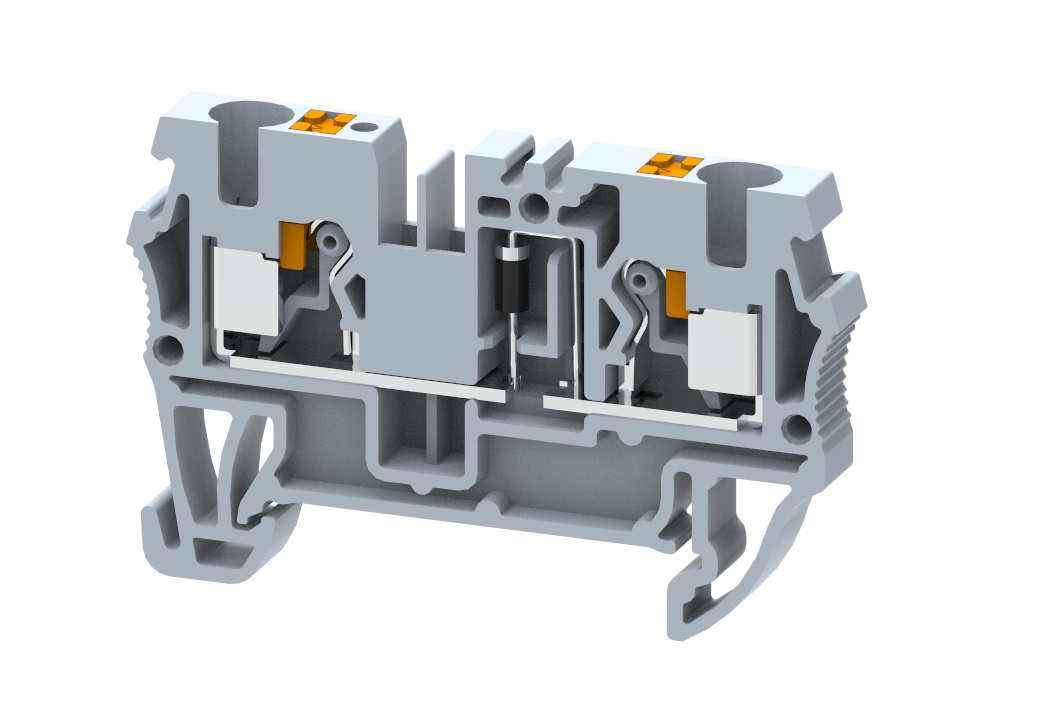 PQ4+D Terminal Blocks Push In Connection Diode Terminal Blocks Manufacturer and Supplier in India – Elmex 