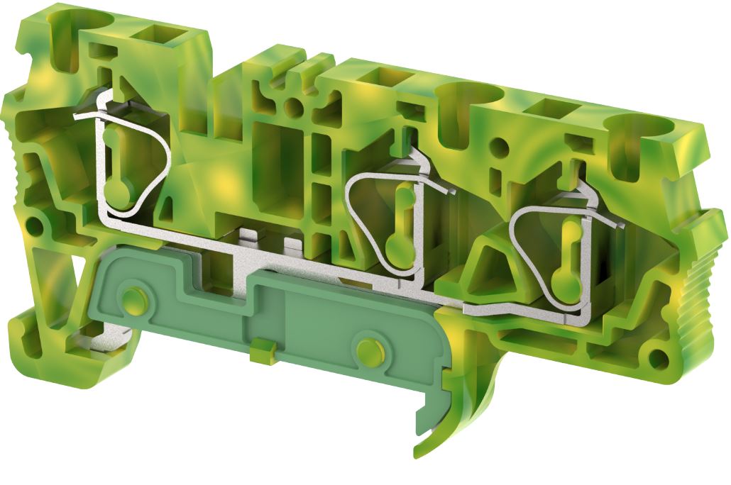 SGQ4-1X2 Terminal Blocks Spring Cage Connection Ground Terminal Blocks Manufacturer and Supplier in India – Elmex 
